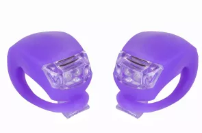 Мигалка 2шт BC-RL8001 белый+красный свет LED силиконовый фиолетовый корпус