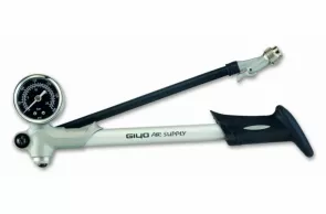 Pump inflate fork shock fits GIYO GS-02D with manometer (300psi) AL grey