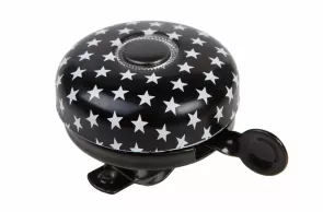 Дзвінок велосипедний VLT чорний із білими зірками 58mm