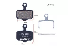 Колодки тормозные полуметалл disc DUST DS-06S AVID ELIXI/R/CR Mag /E1/E3/E5/E7/E9/XO/XX